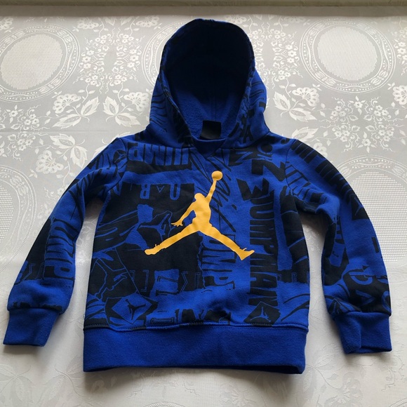 Jordan Blue Sweatshirt Hoodie Toddler Boys Size 2T Long Sleeves Printed Logo Top - Picture 15 of 16